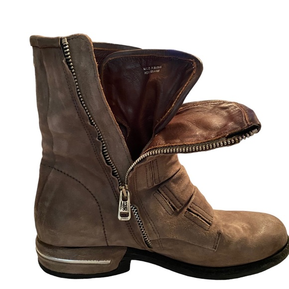 A.S. 98 Traver Tobacco Suede Leather Ankle Bootie Boots Size 38 - Picture 12 of 16